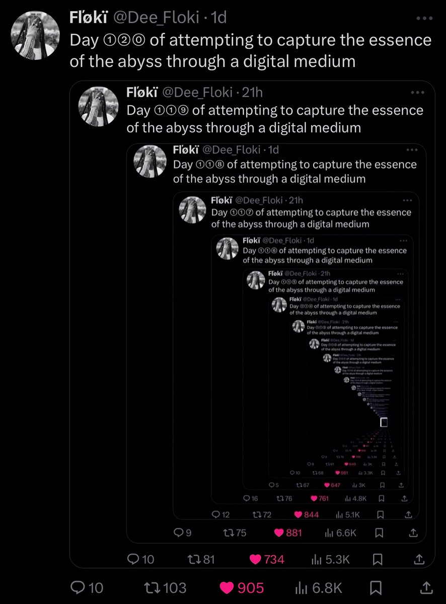 Dee_Floki's tweet photo. Day ①②① of attempting to capture the essence of the abyss through a digital medium https://t.co/iEtiEWVnkh