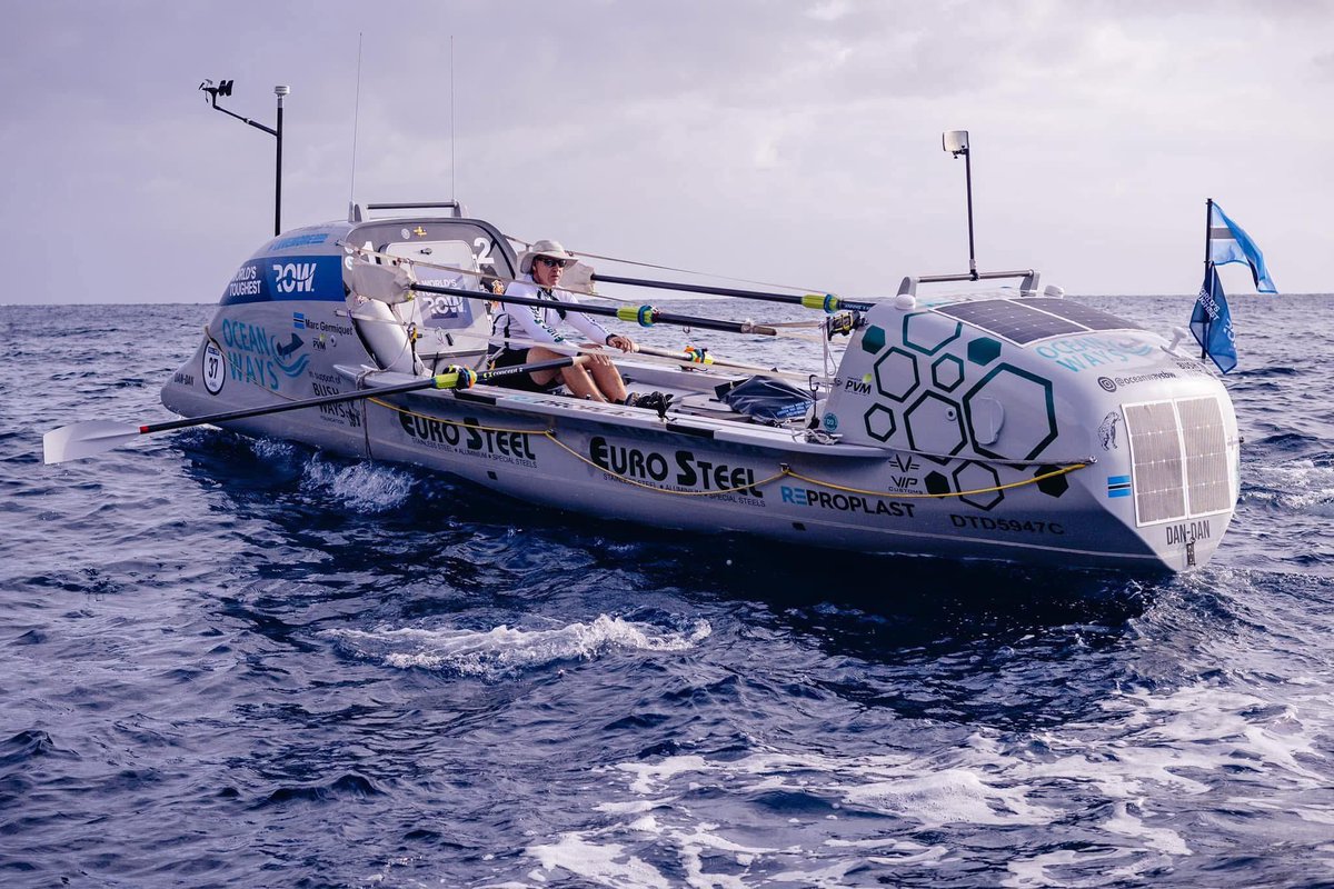KalaharianSon's tweet photo. Congratulations Champ Marc Germiquet🇧🇼 

The 1st Motswana to row across the ocean. from La Gomera in the Canary Islands to English Harbour in Antigua, in 43 days, 7 hours, and 21 minutes. 
Re motlotlo ka wena! https://t.co/5W0tf8v5GJ