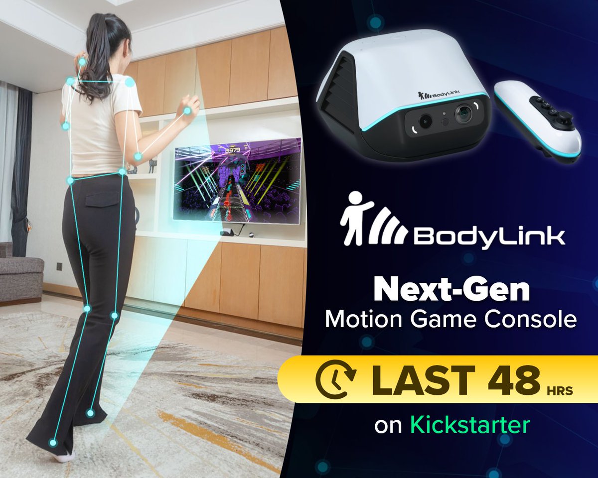 ⏳ Only 48 HOURS LEFT to back BodyLink on Kickstarter!

🎮Motion games get you off the couch, get active and have fun

🚀 Android + advanced motion sensors and camera technology for precise tracking

🚨 Don’t miss out the last 48 hrs exclusive rewards: bit.ly/3Wt4KkM