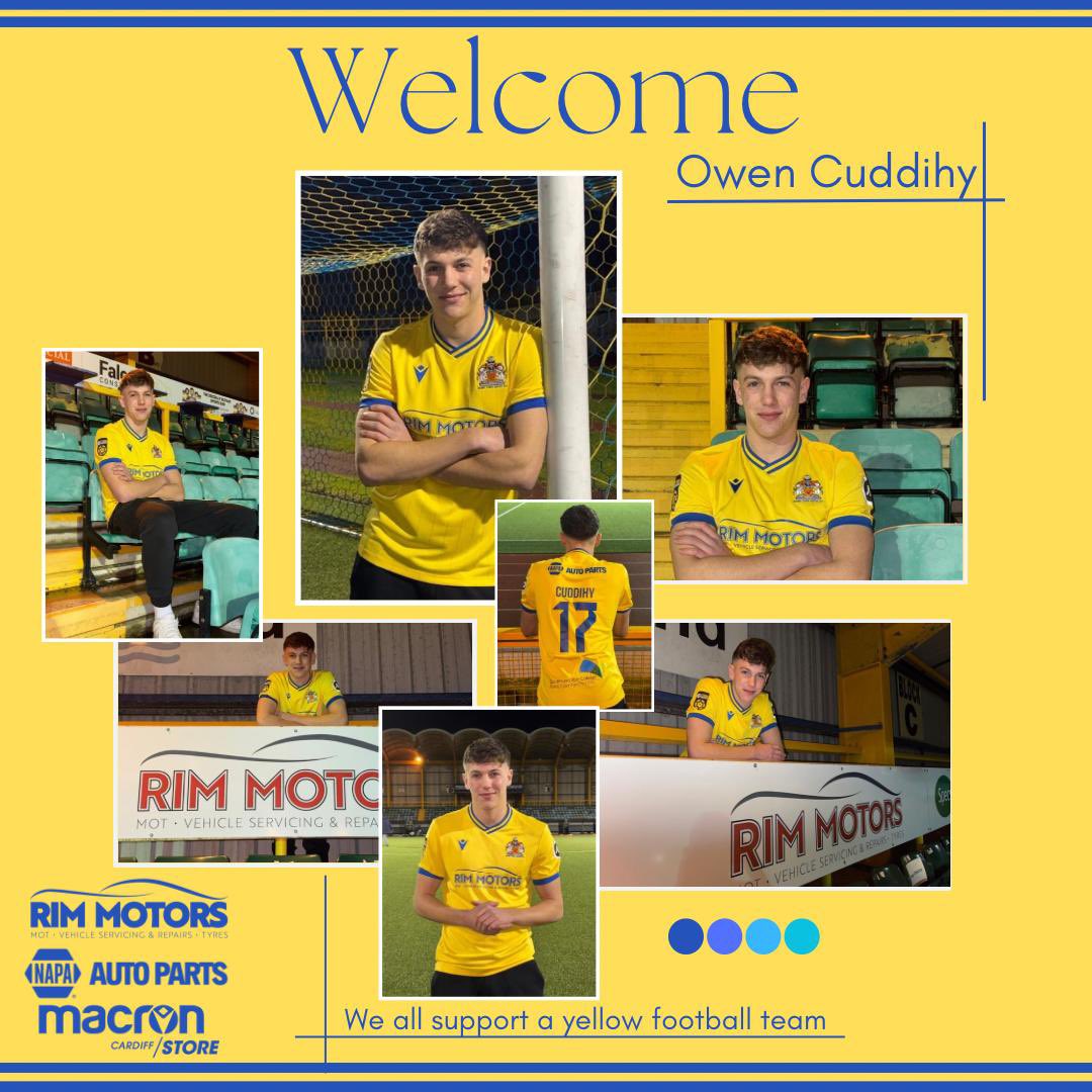"𝐎𝐡"𝐰𝐞𝐧 𝐣𝐨𝐢𝐧𝐬 𝐭𝐡𝐞 𝐓𝐨𝐰𝐧

We're delighted to welcome Owen Cuddihy to the club, an exciting left side player Owen joins from Newport City. 

Welcome to The Town Owen 🟡🔵

#YourTownYourTeam