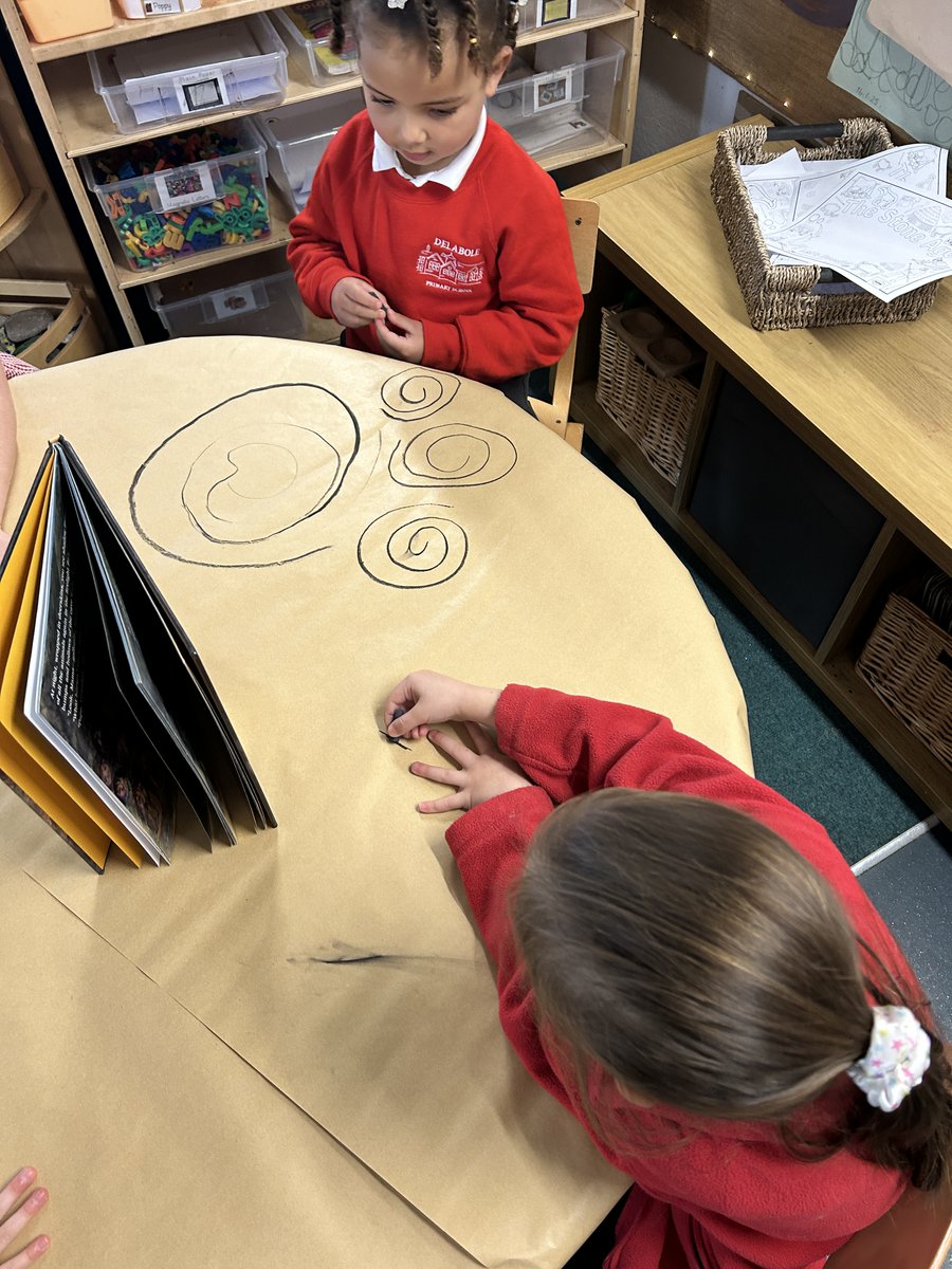 delabole_school's tweet photo. Our Reception children have been enjoying exploring their Stone Age art skills during Busy Learning time. https://t.co/wddXjLOcul