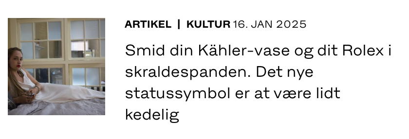 ... Men bør man så ikke netop holde fast i både Kähler og Rolex?