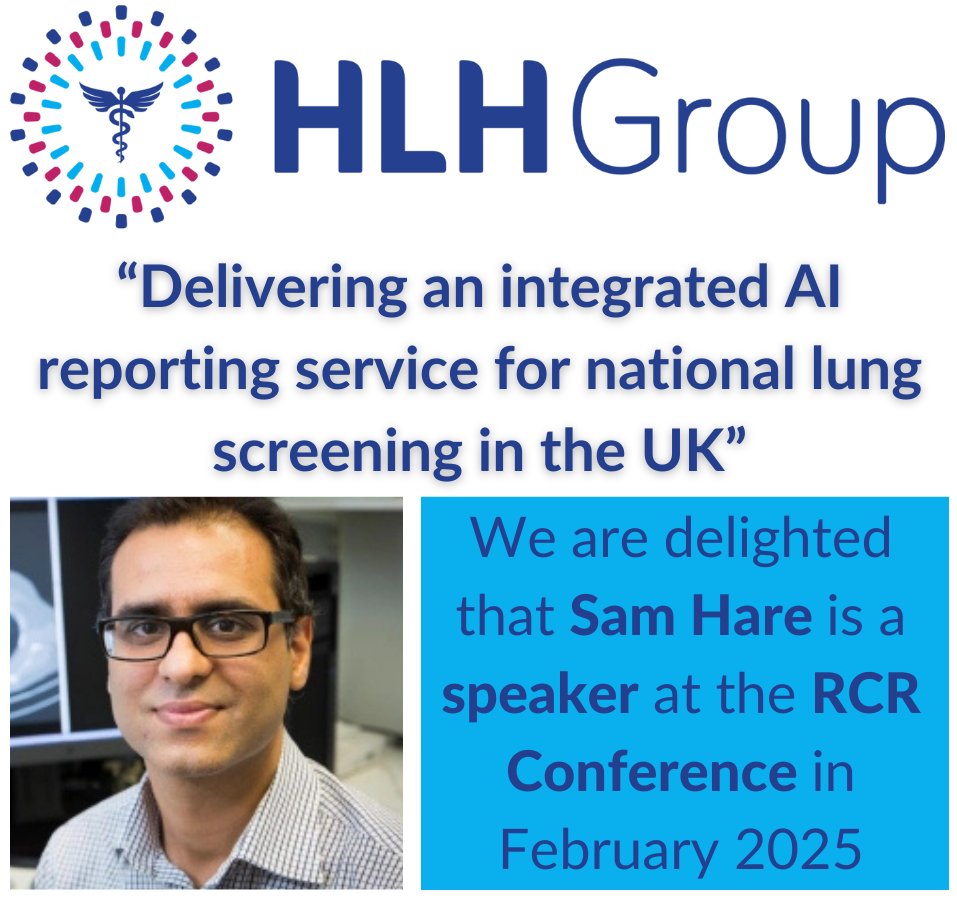 HLHImagingGroup's tweet photo. Dr Sam Hare (CEO) is speaking at the upcoming @RCRadiologists Global AI Conference on Mon 3rd Feb.
Sam will give a presentation about “Delivering an integrated #AI reporting service for the national #lungscreening in the UK”.
Do introduce yourself if you spot him! #RCRGlobalAI https://t.co/PQqlAgRzl0