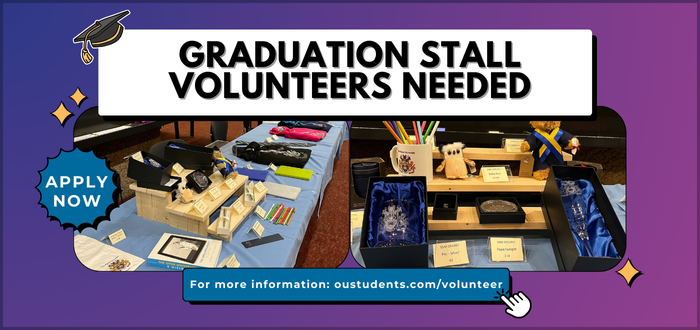 Join your Students Association as a Graduation Stall Volunteer or Coordinator! 

Sell OU merch, raise funds for OUSET, and gain valuable skills. 

🕔 Apply by 26 Feb–7 May (varies by location).

Volunteer 👉 oustudents.co/4hGQ1uX
Coordinator 👉 oustudents.co/3Wr0pP4