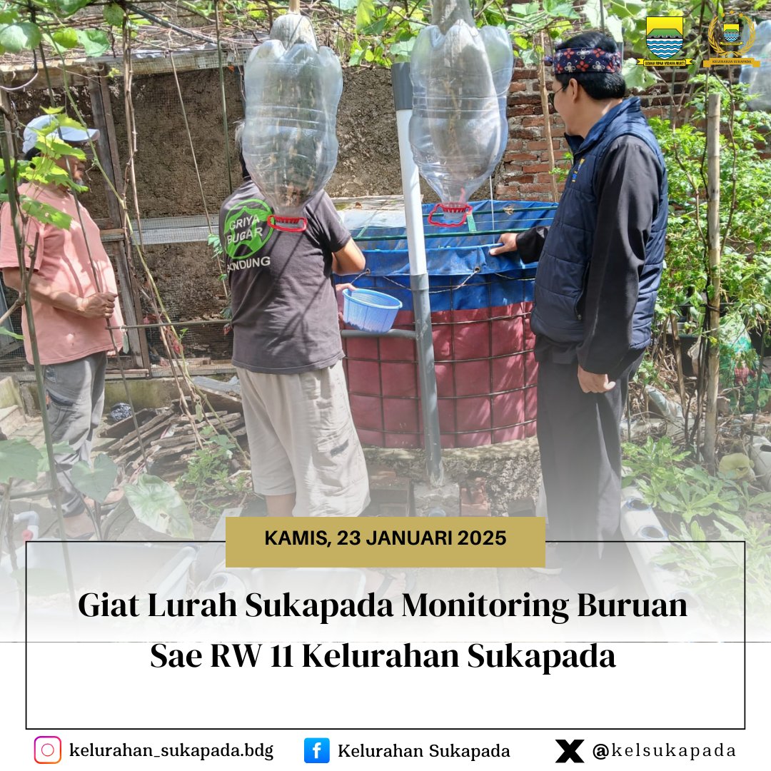 KelSukapada's tweet photo. Giat Lurah Sukapada monitoring Buruan Sae RW 11 Kelurahan Sukapada.
Kamis, 23 Januari 2025
#kelurahansukapada #cibkidtersenyum https://t.co/YO5OkSd6cy