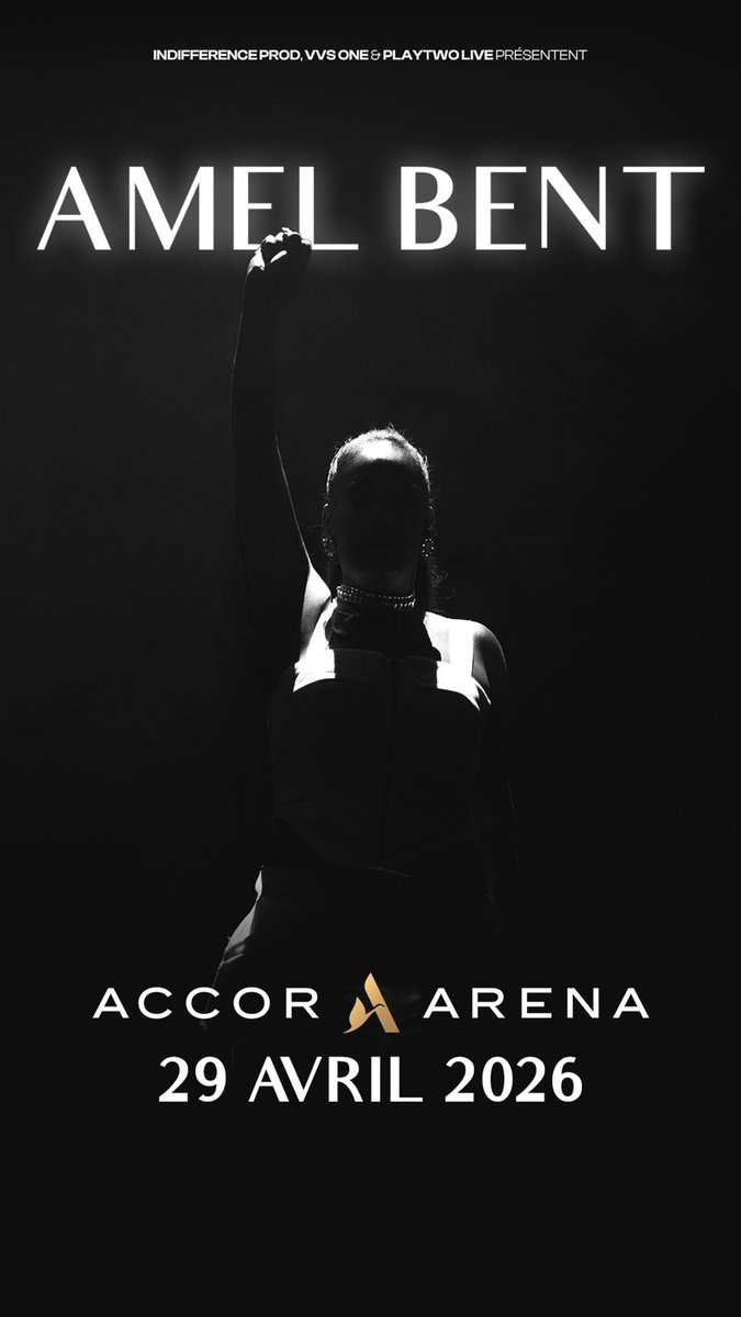 amel_bent's tweet photo. ACCOR ARENA le 29 avril 2026

Ouverture de la billetterie à 18h ! ⏰ https://t.co/EwVFDTLKKK
