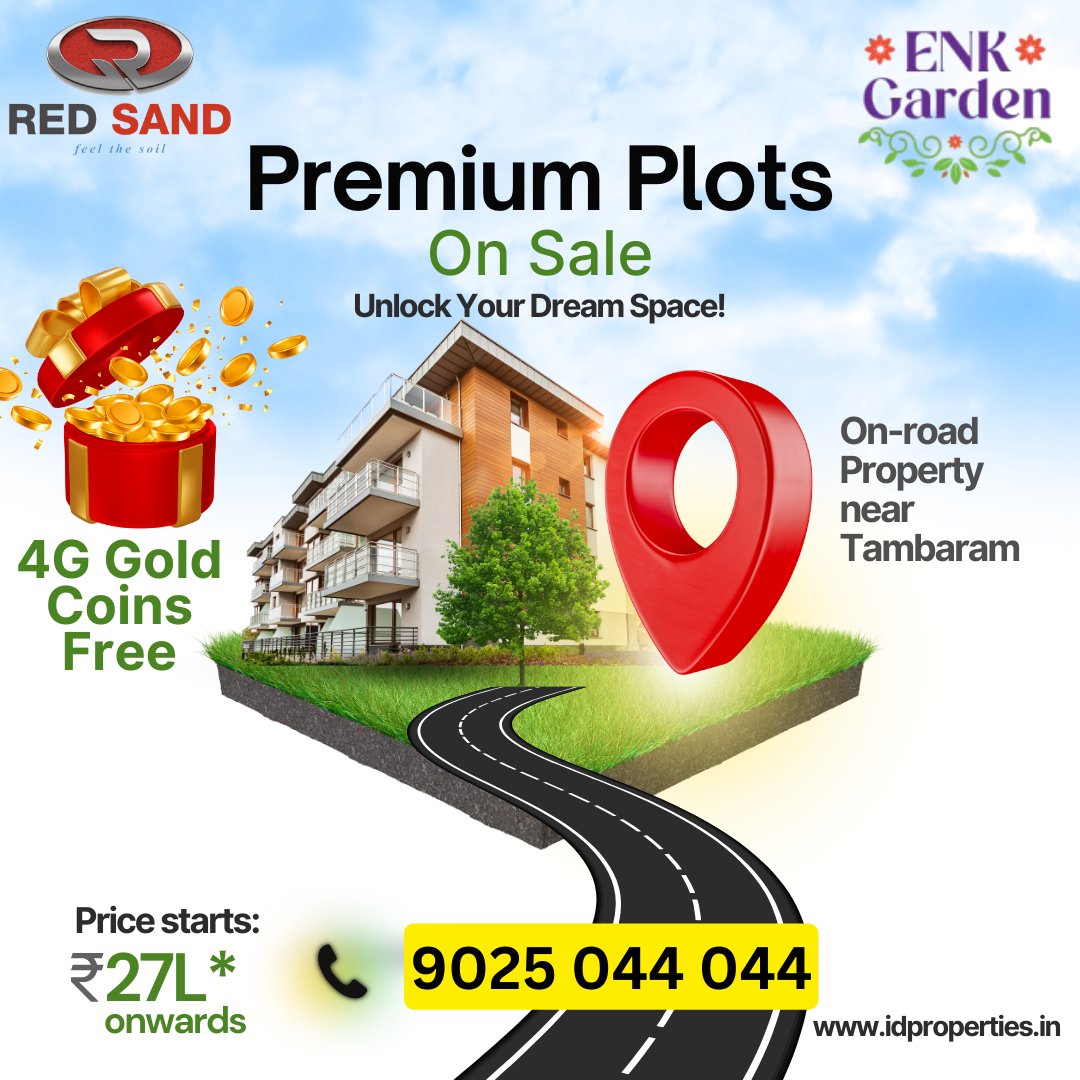 ID Properties presents Gated Community Plots in Tambaram, 4G Gold Coins Free. Our projects are DTCP/RERA approved plots in Tambaram.
idproperties.in/why-are-gated-…
#rera #gatedcommunityplots #gatedcommunityliving #plotsforsale