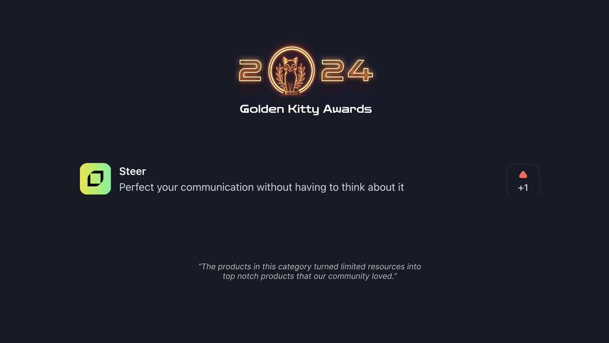 vojtabohm's tweet photo. LFG! @SteerAI was nominated for a 'Product of the year' in the 'Small team' category 🔥 If you'd like to help us, cast your vote here: https://t.co/Fmtah2RyI1 https://t.co/MEMY5yOtPV