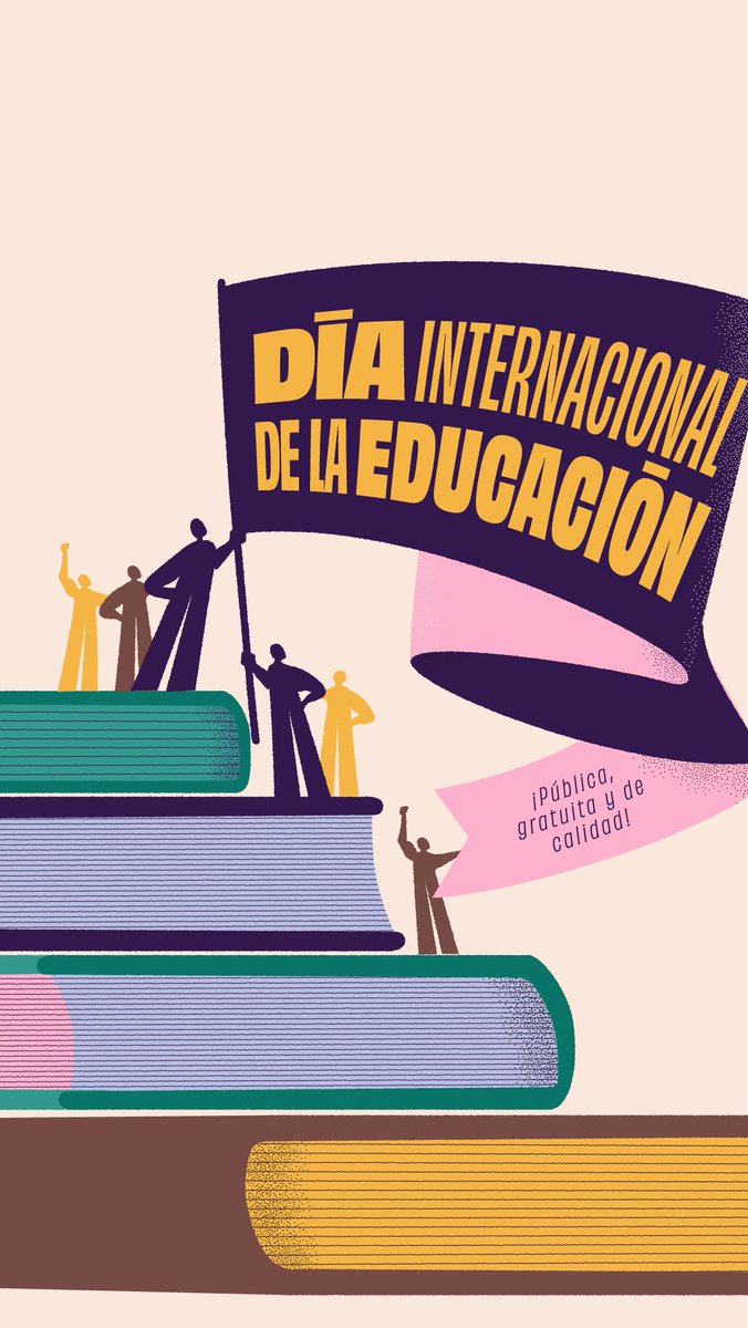 PODEMOS's tweet photo. Hoy en el Día Internacional de la Educación reivindicamos que se alcance la gratuidad al 100%: desde las guarderías, hasta la universidad y los másters.

Si no queremos una España de privilegiados, debemos luchar para que la educación sea pública, laica y de calidad. https://t.co/ezwMaG5F3W