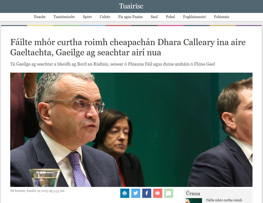 🗣️“Más é Dara Calleary an t-Aire Sinsearach níl aon ghá le haire stáit don Ghaeltacht – tá an saineolas, an tuiscint agus an taithí aige. Is ó chontae Gaeltachta é, tá gach rud a theastaíonn ó Aire Gaeltachta aige,” a dúirt Julian de Spáinn.