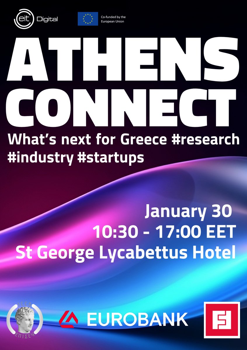 🚀 Innovation meets Talent at <a href="/EIT/">Dave Cook</a> Digital #Athens Connect! 🌟
As we celebrate the 1st year anniversary of the EIT Digital’s new office in Athens <a href="/IccsNtua/">ICCS - NTUA</a> <a href="/ISENSE_GROUP/">I-SENSE GROUP/ ICCS</a> , we are delighted to invite you to the highly anticipated event 
share.hsforms.com/1vK1sid2wQnmZa… #ICCS