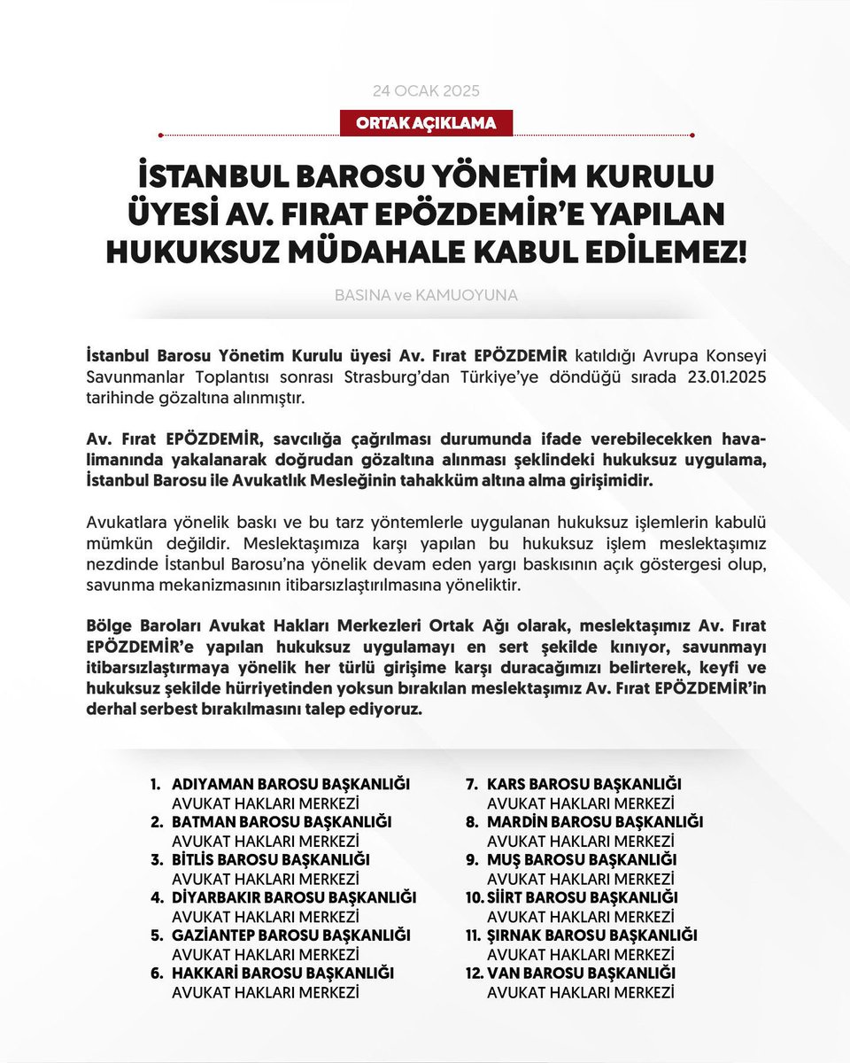 Hakkari Barosu Avukat Hakları Merkezi tweet media