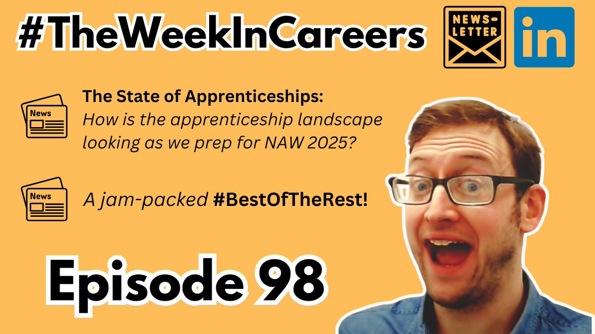 📰#TheWeekInCareers is HERE!📰

In this week's newsletter, with #NAW2025 just around the corner, I dive into the state of the apprenticeship landscape in the UK...

linkedin.com/pulse/theweeki…

Come join the 4800+ subscribers who are already part of the #TheWeekInCareers community!