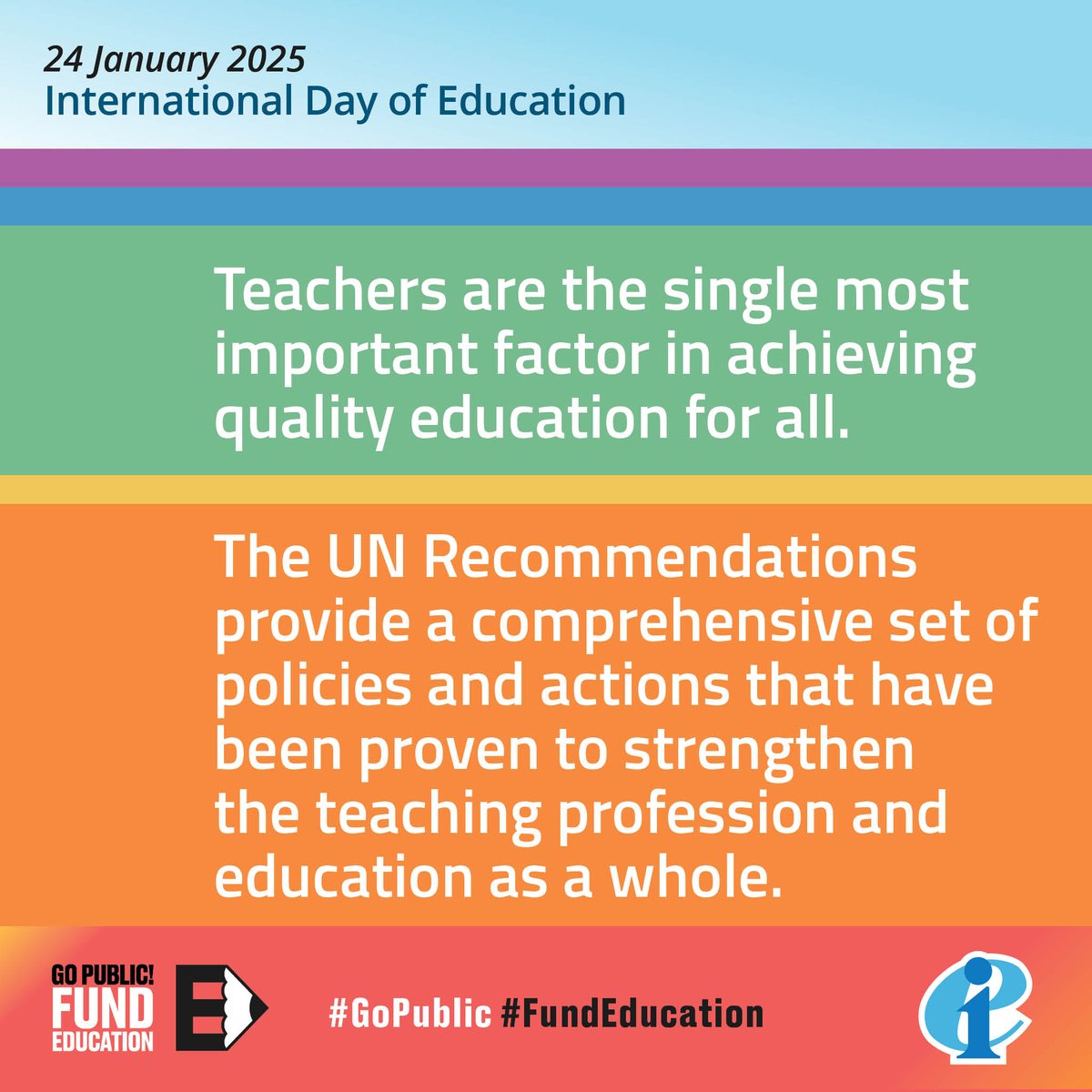 eduint's tweet photo. The United Nations agree: Teachers are at the ❤️ of education.

⏩ The UN Recommendations on the teaching profession are the way forward.

📢 Education unions are calling on governments everywhere to implement these recommendations NOW. https://t.co/wPzhetM3Fx
