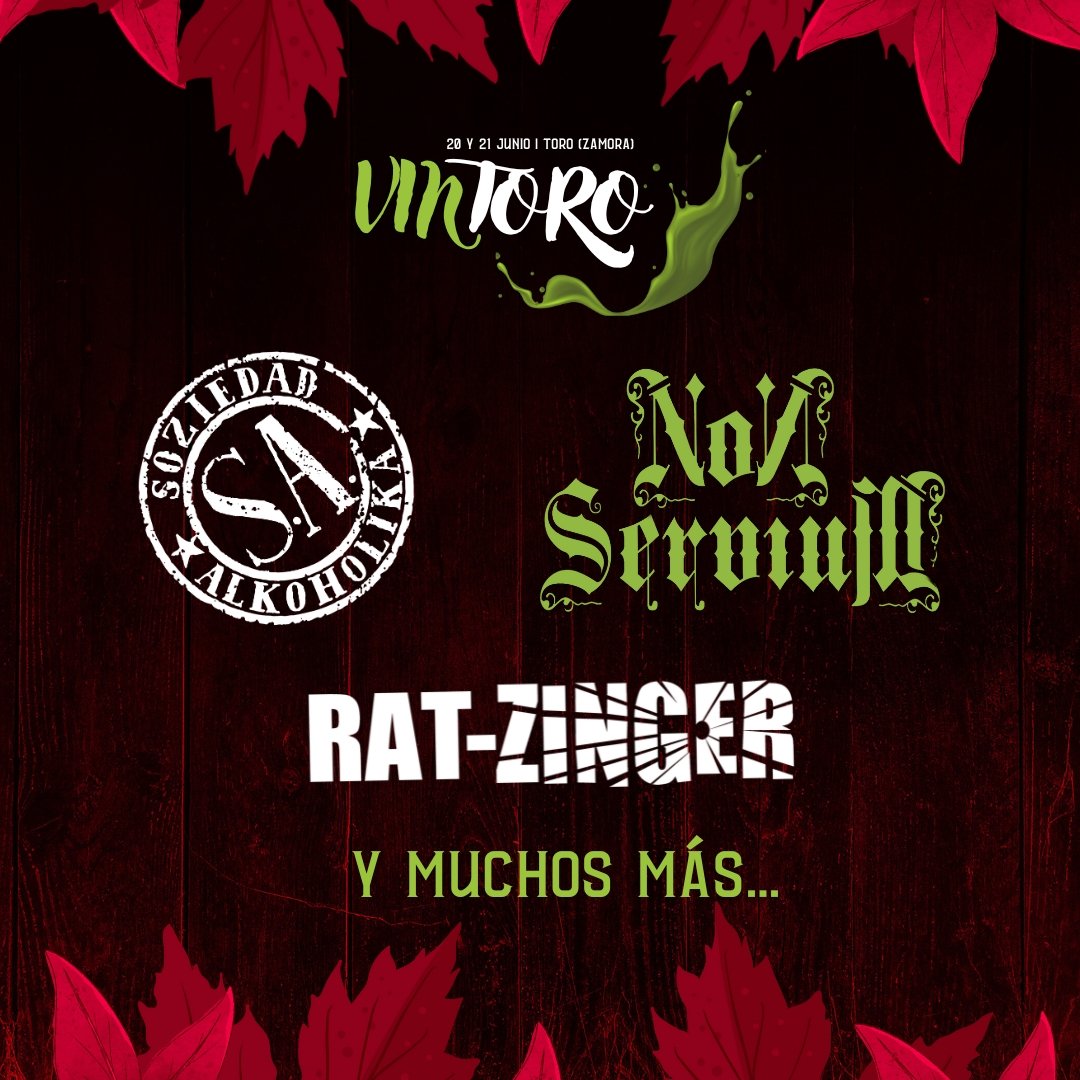 FestivalVintoro's tweet photo. 🔥VINTORO 2025🔥
Así queda el cartel con las confirmaciones de @SoziAlkoholika @NonServium_Army y Rat-Zinger
¡¡Pronto más grupos!!
Consigue tu abono en @wegowES antes de que se agote la oferta (enlace en bio)
#vuelveelfuego #vintoro25 https://t.co/kHEXiDoikf