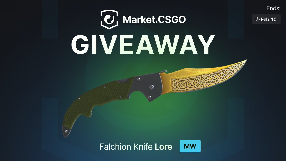 Market.CSGO (@marketcsgocom) on Twitter photo ๐ธ Falchion Knife | Lore MW ๐ธ
How to Enter:
1๏ธโฃ Follow <a href="/MarketCSGOcom/">Market.CSGO</a>
2๏ธโฃ Retweet and like this post
3๏ธโฃ Tag at least one teammate in the comments
โฐ Ends on Feb. 10
๐ฅ Don't miss your chance to win this iconic Falchion Knife! Good luck, everyone! ๐ธ Falchion Knife | Lore MW ๐ธ
How to Enter:
1๏ธโฃ Follow <a href="/MarketCSGOcom/">Market.CSGO</a>
2๏ธโฃ Retweet and like this post
3๏ธโฃ Tag at least one teammate in the comments
โฐ Ends on Feb. 10
๐ฅ Don't miss your chance to win this iconic Falchion Knife! Good luck, everyone!