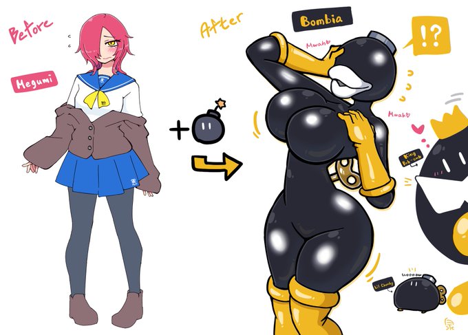 Bob-omb wife Transformation
Megumi turn into KingBob-omb's wife, Bombia.

ボム兵化牛園めぐみ
ボムキングの花嫁さんに選ばれてしまい、ボム兵にされてしまう。 
