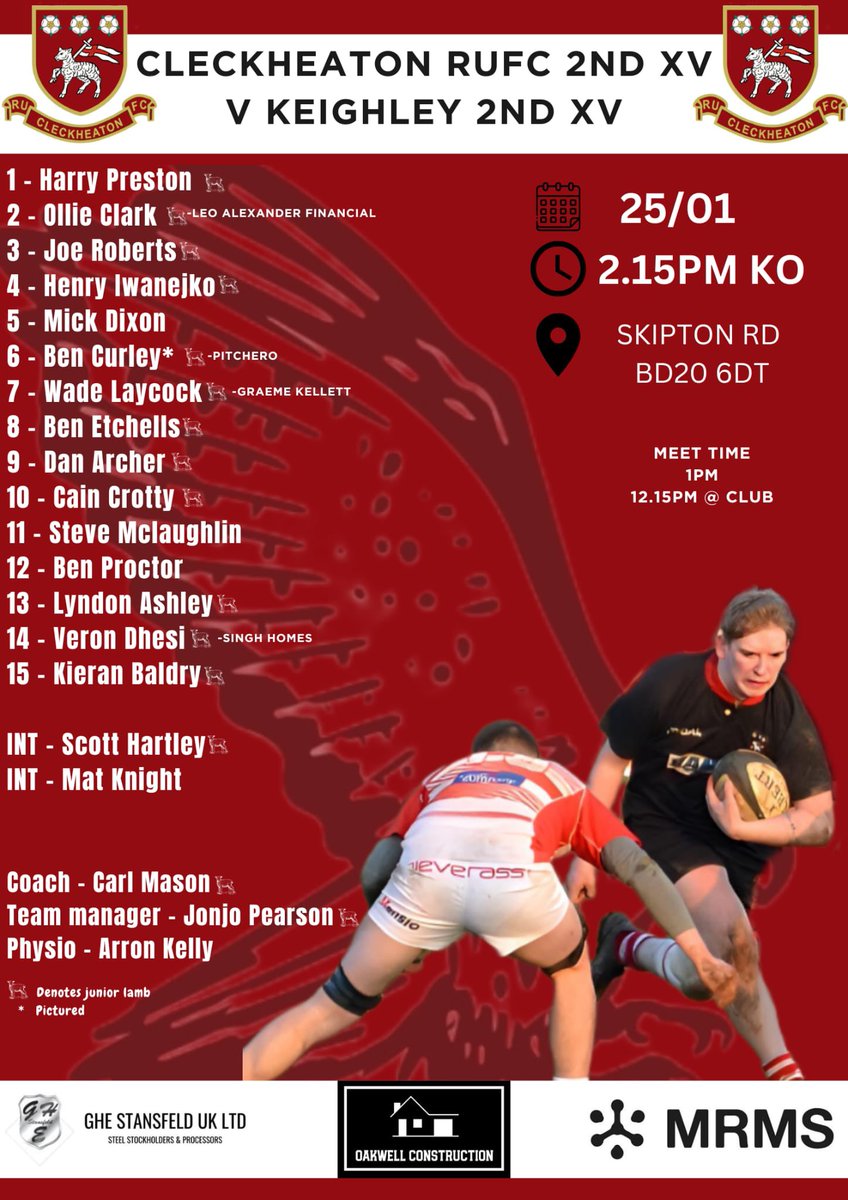 🏉Team News!🏉

 Both 1sts and 2nds on their travels tomorrow, your support as always much appreciated!!

 1sts away 🆚 <a href="/BlaydonRFC/">Blaydon RFC</a> 
📆Sat 25th Jan
⏰ 2.00pm KO
📍 NE16 3BN

Kestrels away 🆚 @KeighleyRUFC 2nds
📆 Sat 25th Jan 
⏰ 2.15pm KO
📍 BD20 6DT

🐑 🔴⚪️🔴⚪️🔴🐑
#UTL