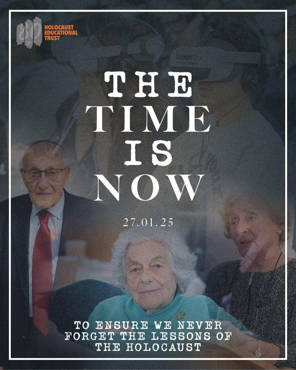 HolocaustUK's tweet photo. This Holocaust Memorial Day marks 80 years since the end of the Holocaust. As survivors grow older with antisemitism continuing to surge, the responsibility to educate has never been more urgent.

Please support us by sharing our content over the next few days #TheTimeIsNow https://t.co/vtpyCTgfoV