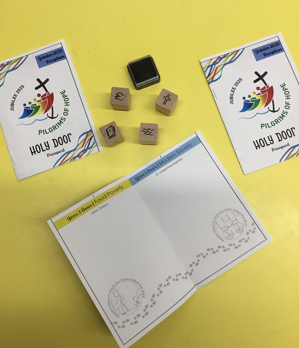 StAugustinesKen's tweet photo. The passports are ready for our whole school pilgrimage tomorrow. The Holy doors look fantastic and it will be wonderful for the children to take a moment to pray and reflect as they visit each door and get their passports stamped. https://t.co/z5Qi4Oh4r0