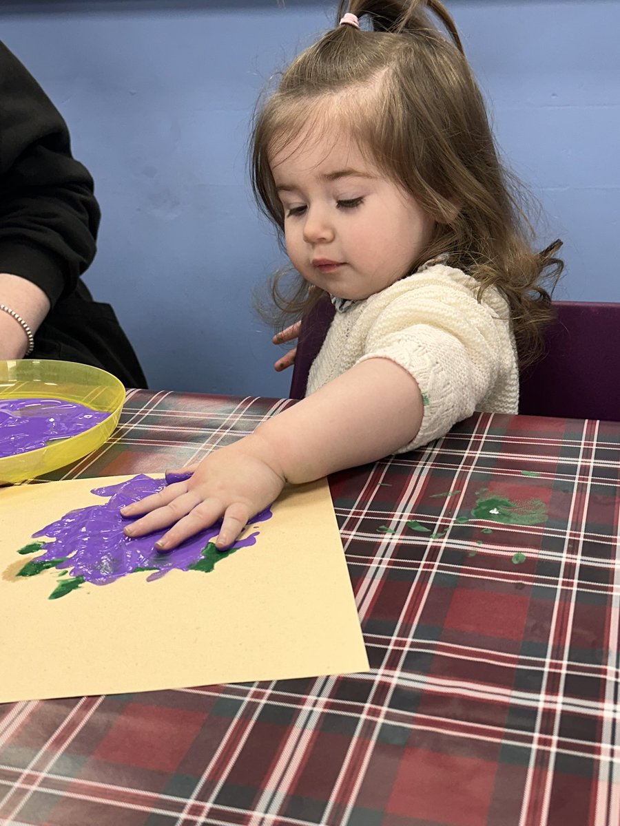 TrumacarCubs's tweet photo. Burns night activities today in Tiger Cubs… weaving and thistles! https://t.co/CyBz30Lxot