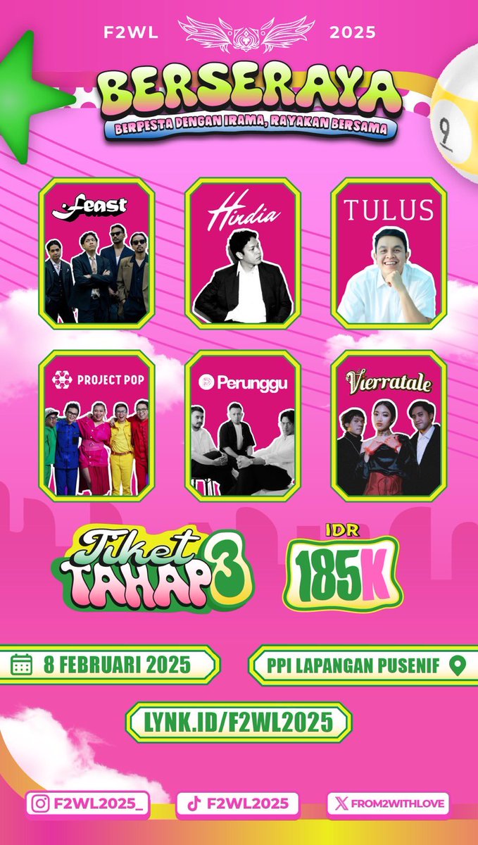 from2withlove's tweet photo. https://t.co/eQMShdjxf4 ๐๐ป Disiniii urbans
#Berseraya #F2WL2025 #feast #Hindia #Perunggu #Tulus #Vierratale #ProjectPop https://t.co/s6povOfxRX