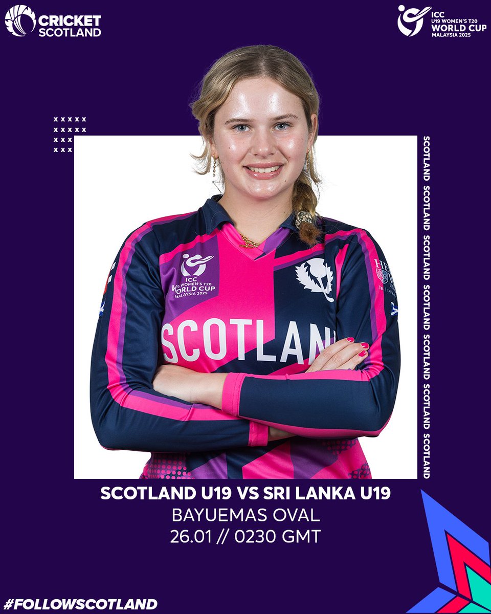 CricketScotland's tweet photo. Ready to take on Sri Lanka in the Super Six 👊

📺 Watch all the action live on Sky Sports Main Event! 

#FollowScotland | #U19WorldCup https://t.co/InWj7aTuOV