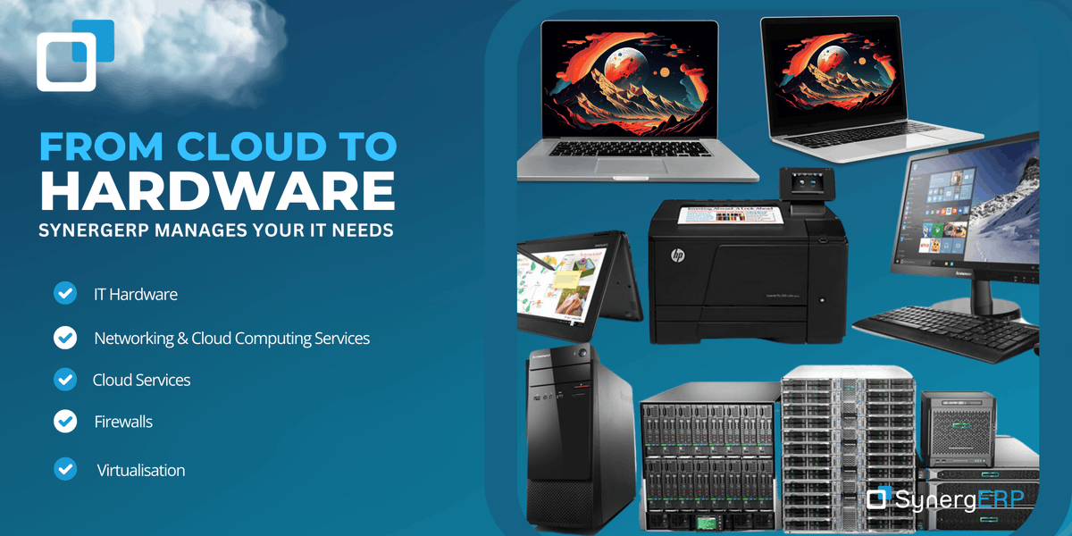 synergerp's tweet photo. SynergERP provides comprehensive support for all aspects of your IT infrastructure, including:
✔️IT Hardware 
✔️Cloud Computing
✔️Virtualization
✔️Storage

Connect with us to discuss your IT requirements: https://t.co/i31z8IovGF

#SynergERP #Hardware #softwaredevelopment #IT https://t.co/xQ3zJfFVFl