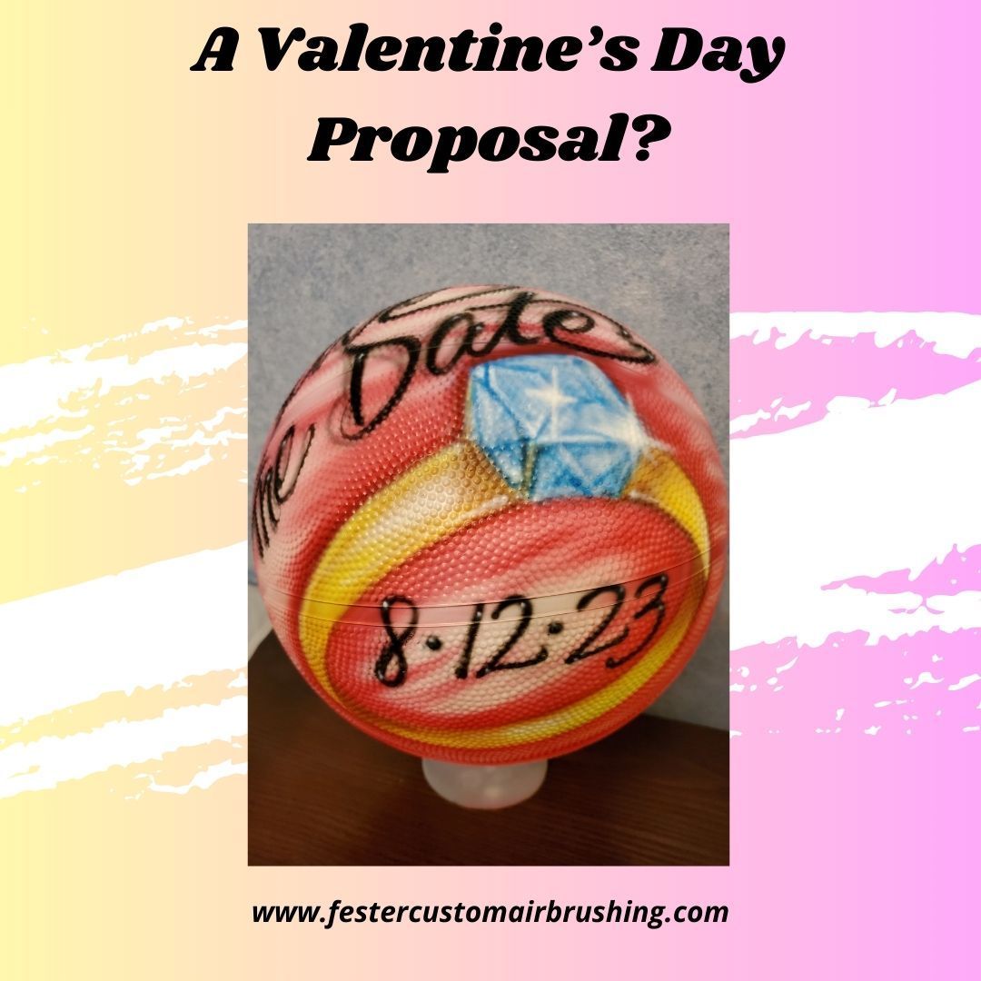 festercustomart's tweet image. A proposal she'll never forget... Looking for a unique idea? I bet no one has proposed like this before. Choose her favorite sport and we'll customize a ball for you.  💍 Just promise that you'll send us pictures! 📸

#proposal #weddings #uniqueproposal #ido #willyoumarryme