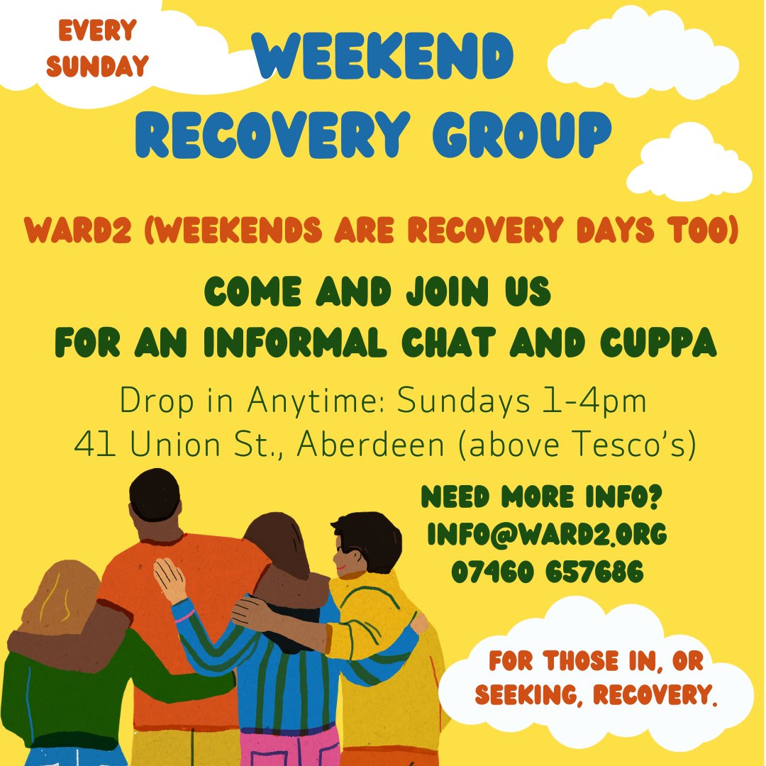 Looking for company with like-minded souls on a Sunday? #recovery #aberdeen #aberdeeninrecovery #community #support
