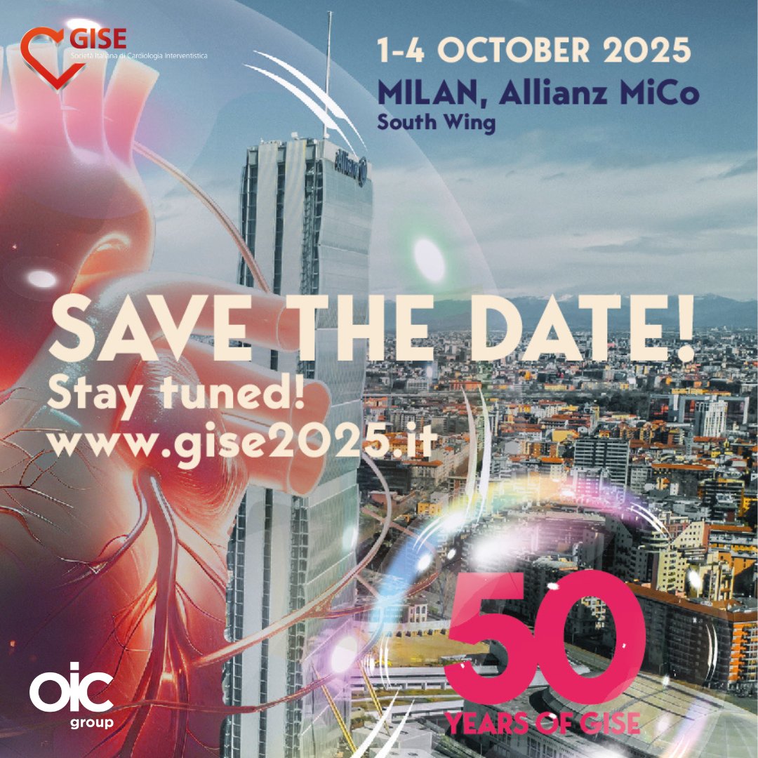 sicigise's tweet photo. 🫀Save the date: October 1st–4th, 2025!
Join us in Milan for the #GISE46 , where top experts in interventional cardiology come together!
✨Discover groundbreaking science.
🤝Connect with innovators.
🌟Explore the future of patient care.
More details soon👉 https://t.co/BEqhoO5Nnd https://t.co/G0JFERZ22I