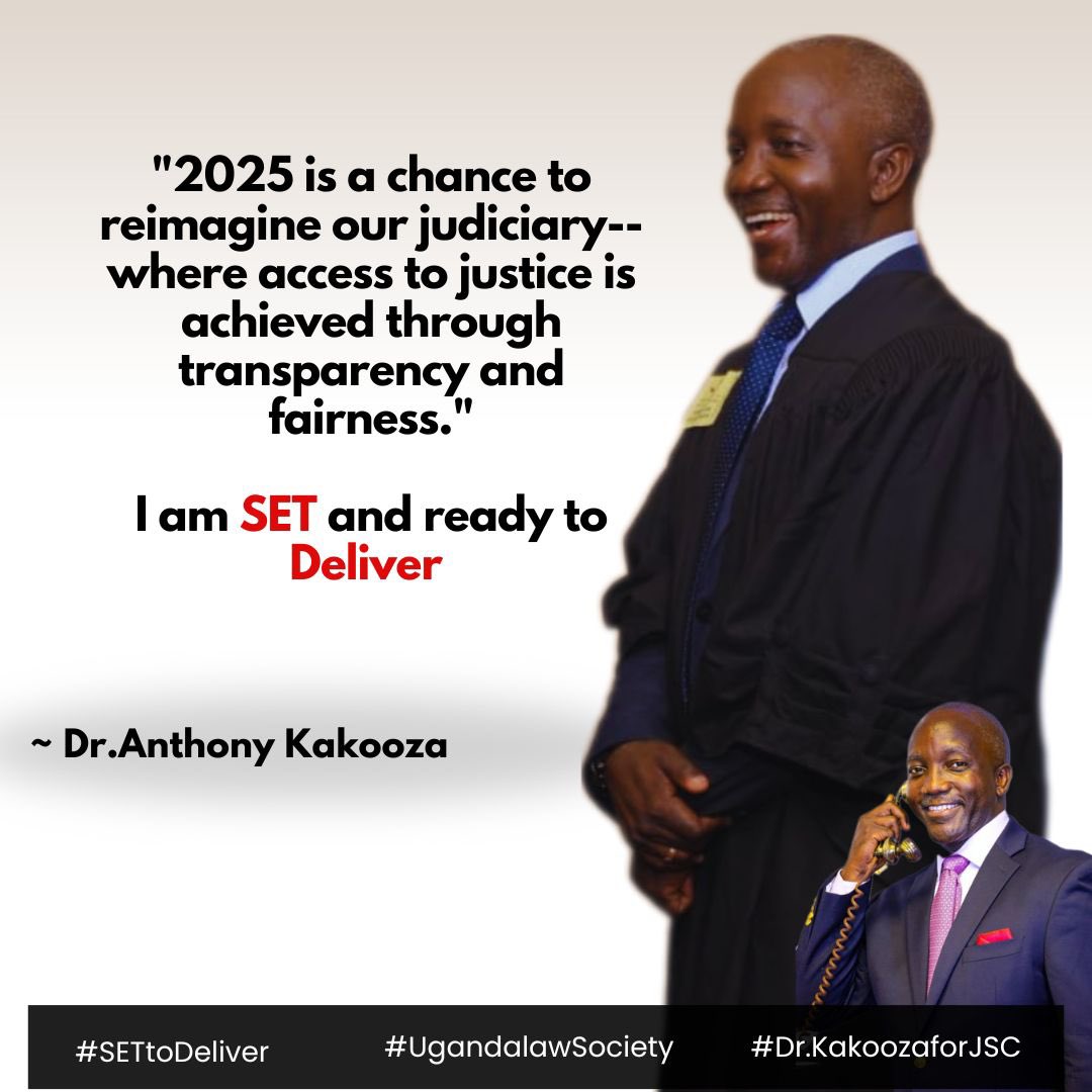 Ishmaelthehost's tweet image. Greetings, Uganda Law Society!

Dr. Anthony Kakooza is the ideal choice to represent us at the Judicial Service Commission.

When elections come; let’s remember to vote #DrKakoozaforJsc the only man #SETtoDeliver.
