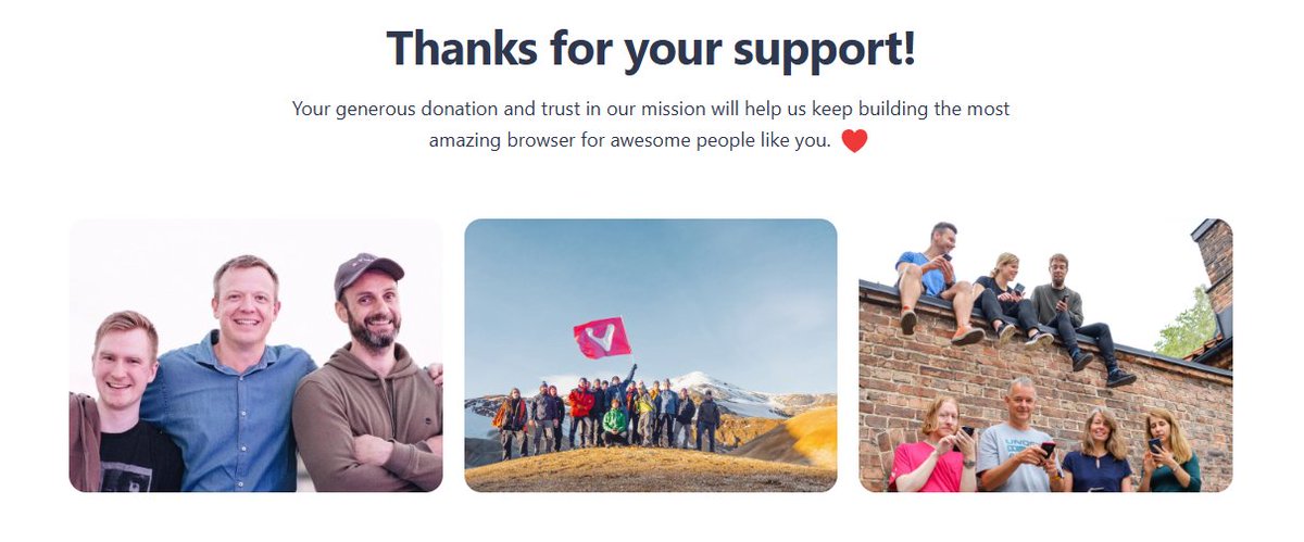 The people behind <a href="/vivaldibrowser/">Vivaldi Browser</a>  keep raising the bar for a better web experience. Thanks for making browsing fun, customizable, and fast! Happy to support your vision!