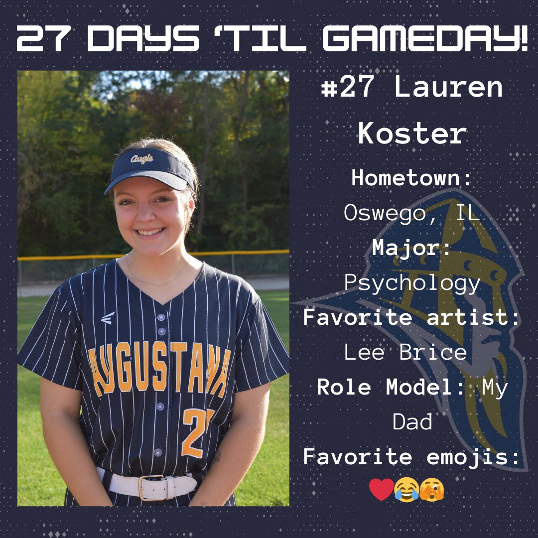 27 more days until the 2025 season begins! Meet #27, junior pitcher from Oswego, IL, <a href="/laurenkoster9/">lauren koster</a>! #VikesOnSpikes <a href="/augieathletics/">Augustana Vikings</a>