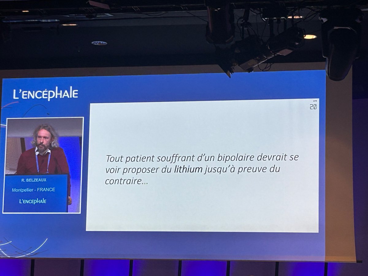Hala Kerbage (@halakerbage) on Twitter photo Pr <a href="/BelzeauxR/">Belzeaux Raoul</a> inaugure la session breaking news nous rappelle que l’adage selon lequel le lithium doit être proposé à tout patient bipolaire est confirmé par la recherche mais non appliqué en pratique clinique <a href="/encephaleonline/">L'Encephale online</a> Pr <a href="/BelzeauxR/">Belzeaux Raoul</a> inaugure la session breaking news nous rappelle que l’adage selon lequel le lithium doit être proposé à tout patient bipolaire est confirmé par la recherche mais non appliqué en pratique clinique <a href="/encephaleonline/">L'Encephale online</a>