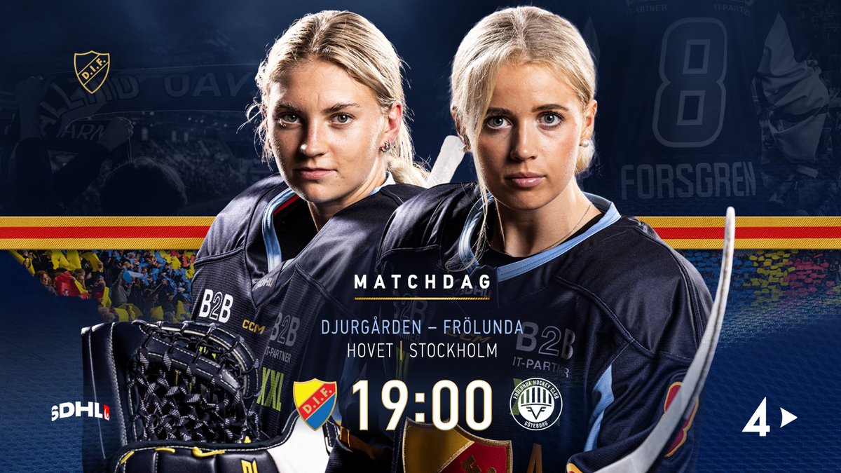 DIFHockeyse's tweet photo. #DIFFHC | 𝗠𝗔𝗧𝗖𝗛𝗗𝗔𝗚

Fredagshockey i huvudstaden står på schemat för våra Djurgårdsdamer. Pucken släpps klockan 19:00 - vi ses på Hovet! 🏒

🎟️ Biljetter och matchdag på https://t.co/81KFruaCez.

#DIFHockey | #AlltidOavsett https://t.co/dmCAhWvNtw