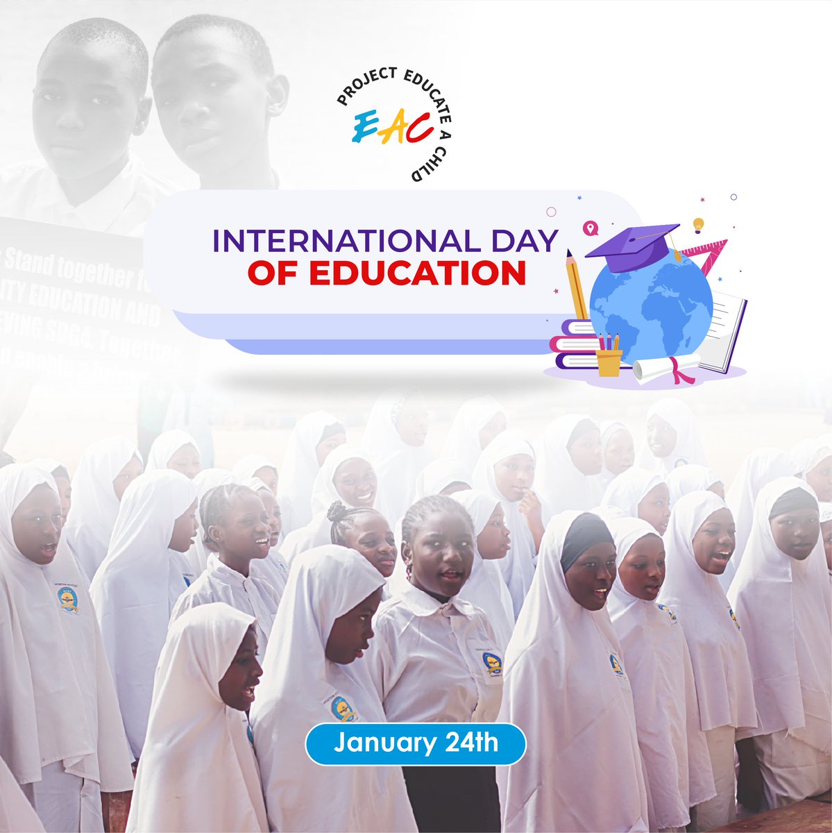 Project_EAC's tweet photo. On this International Day of Education, we celebrate every child’s potential. 

As we gear up for our upcoming educational outreach, we need your support to make an even bigger impact. 

We can break barriers and bring quality education to every child.

👇🏽👇🏽 https://t.co/RaXuE1v7AA