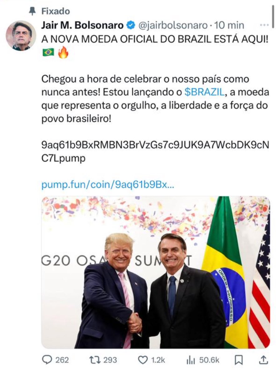 Hackearam a conta do Presidente <a href="/jairbolsonaro/">Jair M. Bolsonaro</a> . Este post não é dele.