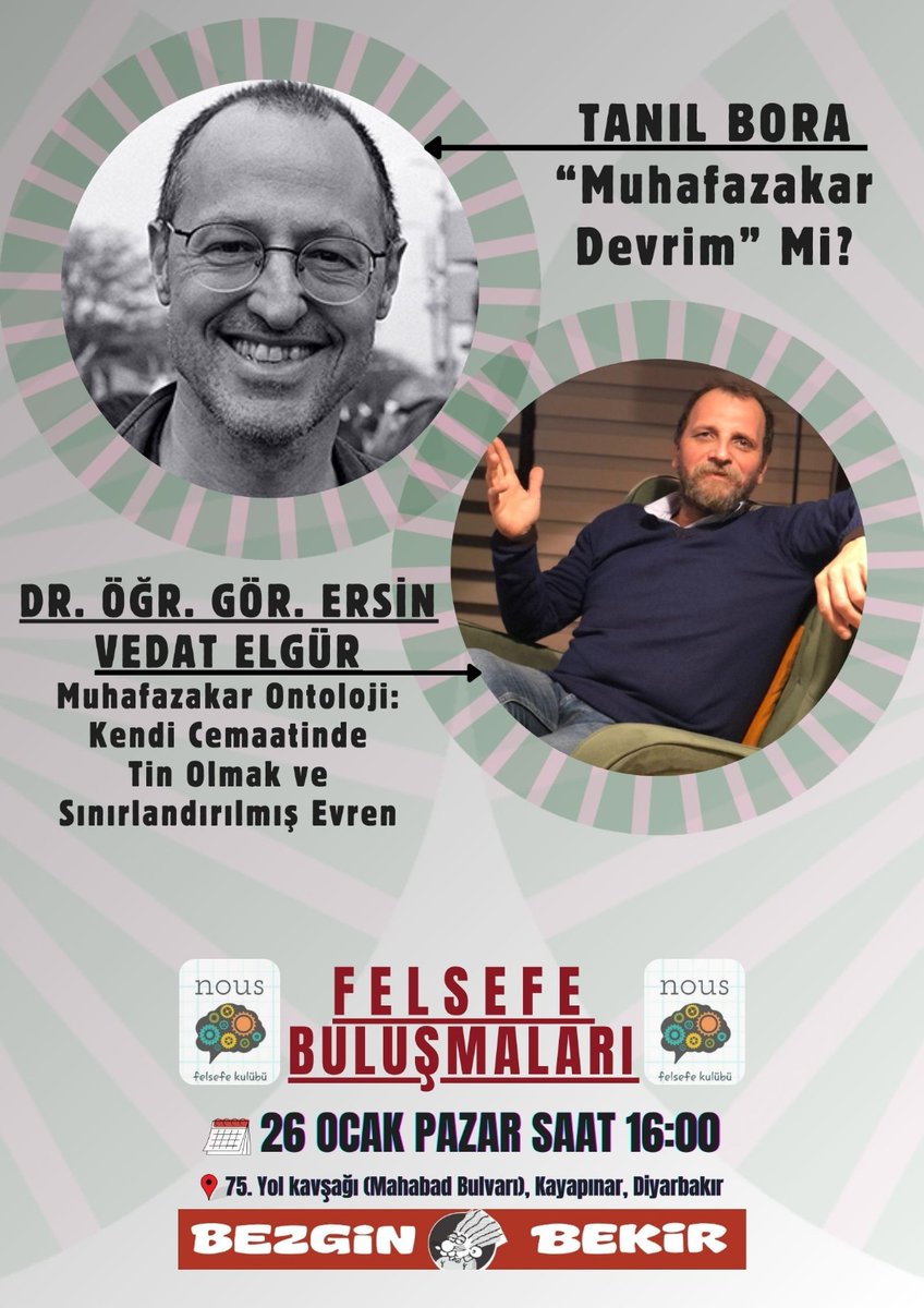 Bu pazar Diyarbakır'da söyleşiyoruz; bekleriz...