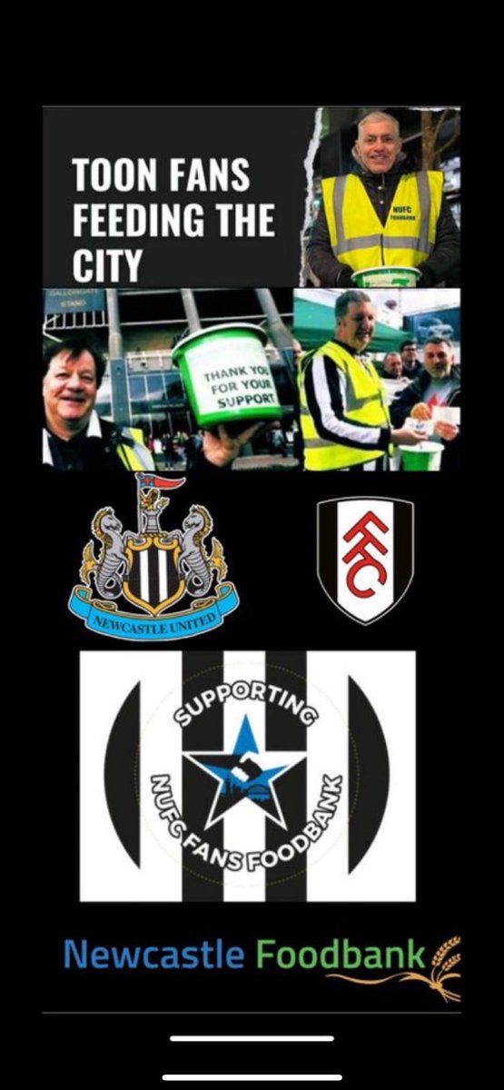nufcfoodbank's tweet photo. 🏟️ 🍱🪣There’s no @NUFCFoodBank collection this weekend as @NUFC are Away at @SouthamptonFC tomorrow at 3pm but you can donate anytime all weekend to the @NCLFoodbank via this link - https://t.co/xGvnu6EikA 

Safe travels if you’re heading to the game & please share - a ReTweet helps local people eat. 🙏 

🦋 Please follow us on Blue Sky at @nufcfansfoodbank.org 🦋

Our next matchday collection is Saturday, February 1st at 1pm before @NUFC play @FulhamFC at 3pm at @StJamesParkNE1 🏟️🍱🪣🪙

Thanks #GenerousGeordies #NUFC #SOTNEW 🏁
