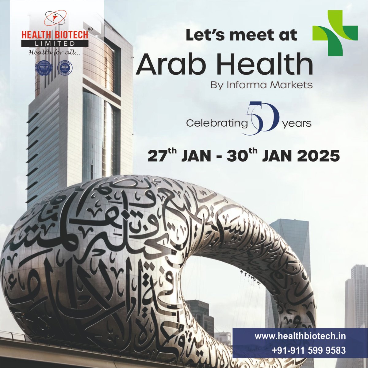 HBLHealth4All's tweet photo. We are excited to meet you at #ARABHEALTH2025
The event will go live from 27th January onwards till 30th January 2025 @Dubai World Trade Center, Dubai, United Arab Emirates.
Kindly book your appointment at: https://t.co/sMM4QWMXYf
#healthbiotech #arabhealth2025 https://t.co/xOsgUUZfuB