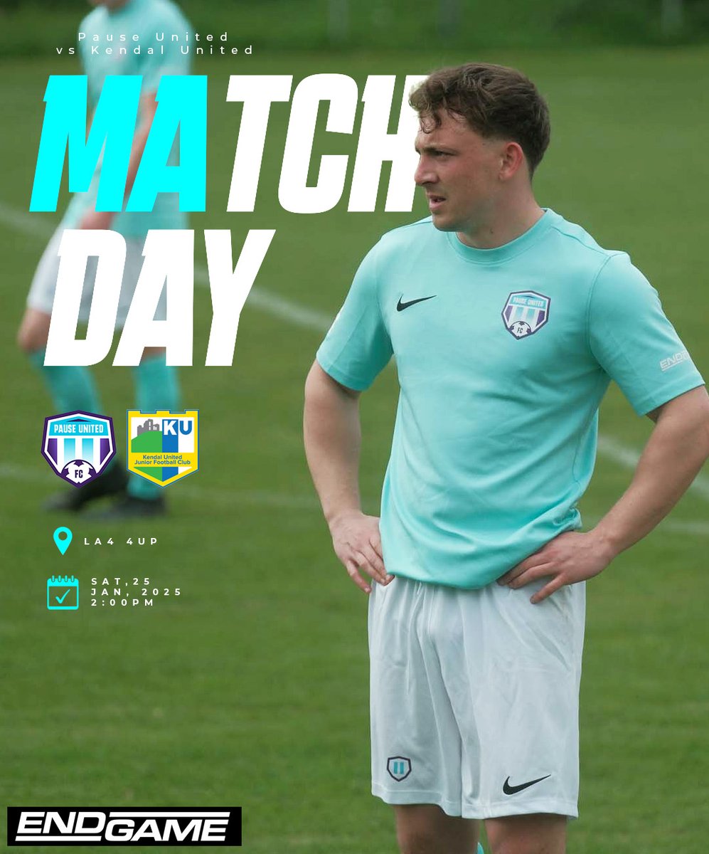 PauseUnited's tweet photo. Tomorrow, our first team faces a huge game as we take on Kendal United at Trimpell. It’s 1st vs 2nd in the league—a real six-pointer with everything to play for! ⚽️

📅 Date: 25/01/2025
🕒 Kickoff: 2:00 PM
📍 Venue: Trimpell https://t.co/tLHOA1C0Jo