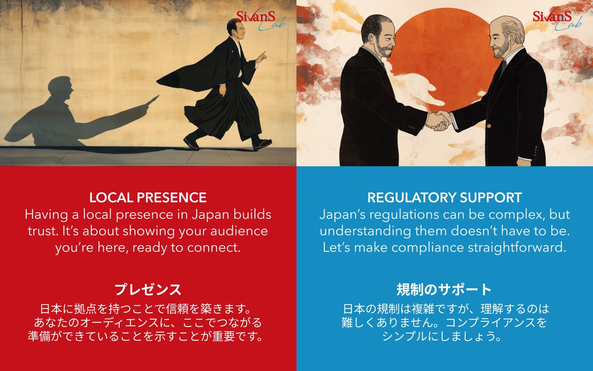 SivanSLab's tweet image. 🚀 Expanding to Japan?

Sometimes, it’s the local details that make the biggest difference. From understanding the market to bridging cultural gaps, representative services offer practical support to help you grow with confidence.

sivanslab.com