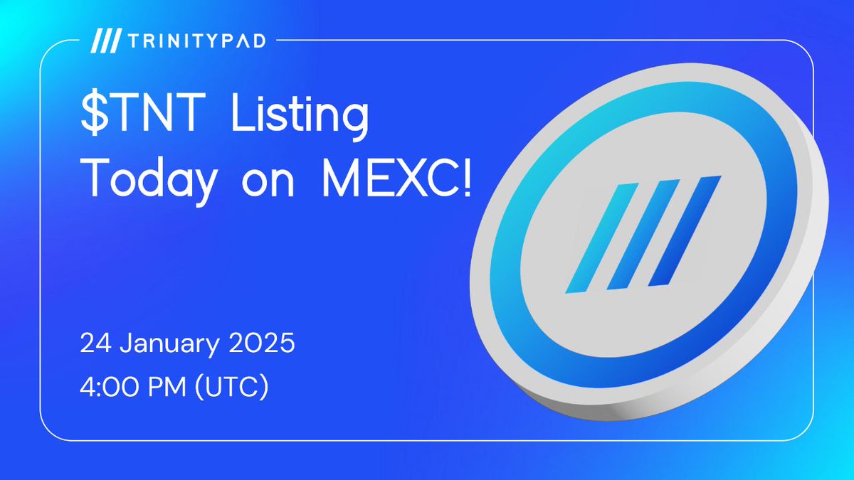 🚨 THE COUNTDOWN IS ON: $TNT Listing In 6 Hours ⏳

$TNT will officially be listed TODAY, January 24, 2025, at 4:00 PM UTC, on <a href="/MEXC_Official/">MEXC</a>!

🔥 Don’t miss your chance to trade and experience the future of AI-powered investing with TrinityPad’s $TNT token.