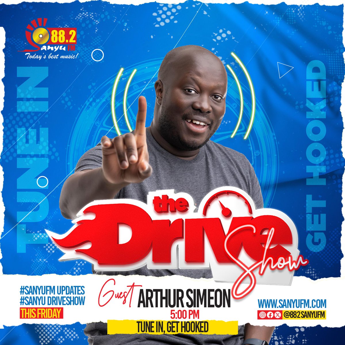 Comedy meets charisma! 
Don’t miss <a href="/ArthurSimeon/">Arthur Simeon</a> on the #SanyuFMDriveShow this evening as he gives us a sneak peek into his highly anticipated Home Coming show happening tomorrow at <a href="/shisavillage/">Shisa Nyama Village</a>! Tune in from 3-7 PM for all the laughs and vibes.  #SanyuFMDriveShow