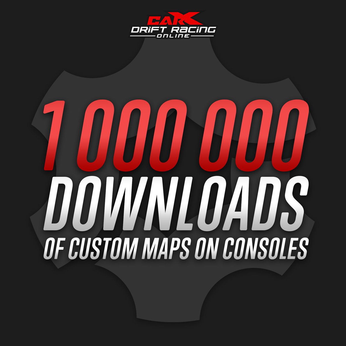 What's up, drivers!   🖐️ 

🔥We are happy to share, that we've reached 1 million downloads of custom maps on consoles! 

🔥18 custom maps are already available and 13 more right now are coming through moderation process. 

❤️We'd like to thank our huge community of players and