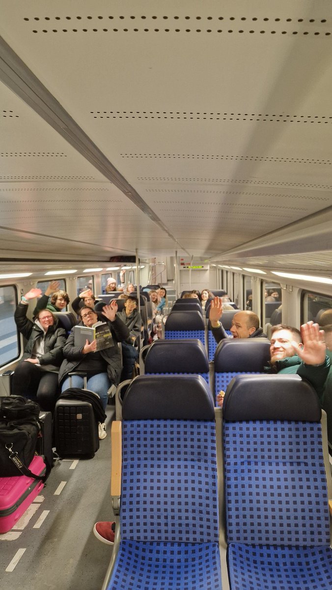 GCS_History's tweet photo. Very excited about taking a double-decker train to the airport https://t.co/mpYbpYofMa