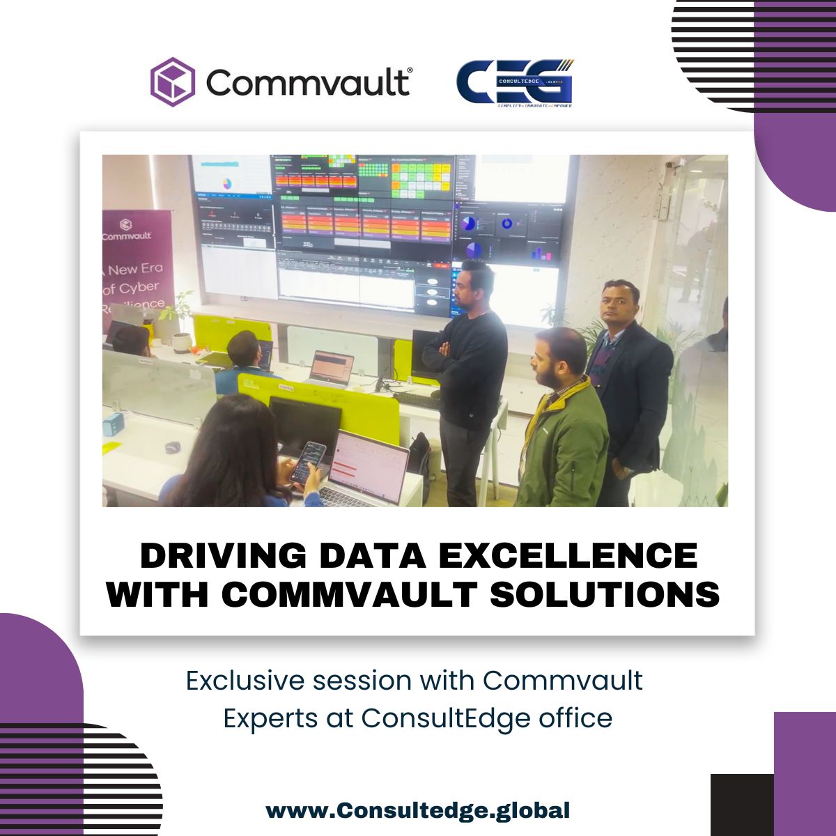ConsultEdgeGlb's tweet photo. @Commvault  Session at https://t.co/2SdF2O5Wds's Office!

We recently had the privilege of hosting Commvault experts at our office premises for an insightful session with our team. A big thanks to #Commvault for sharing their expertise.
#Commvault #TechnologyConsulting https://t.co/c34YW0arp0