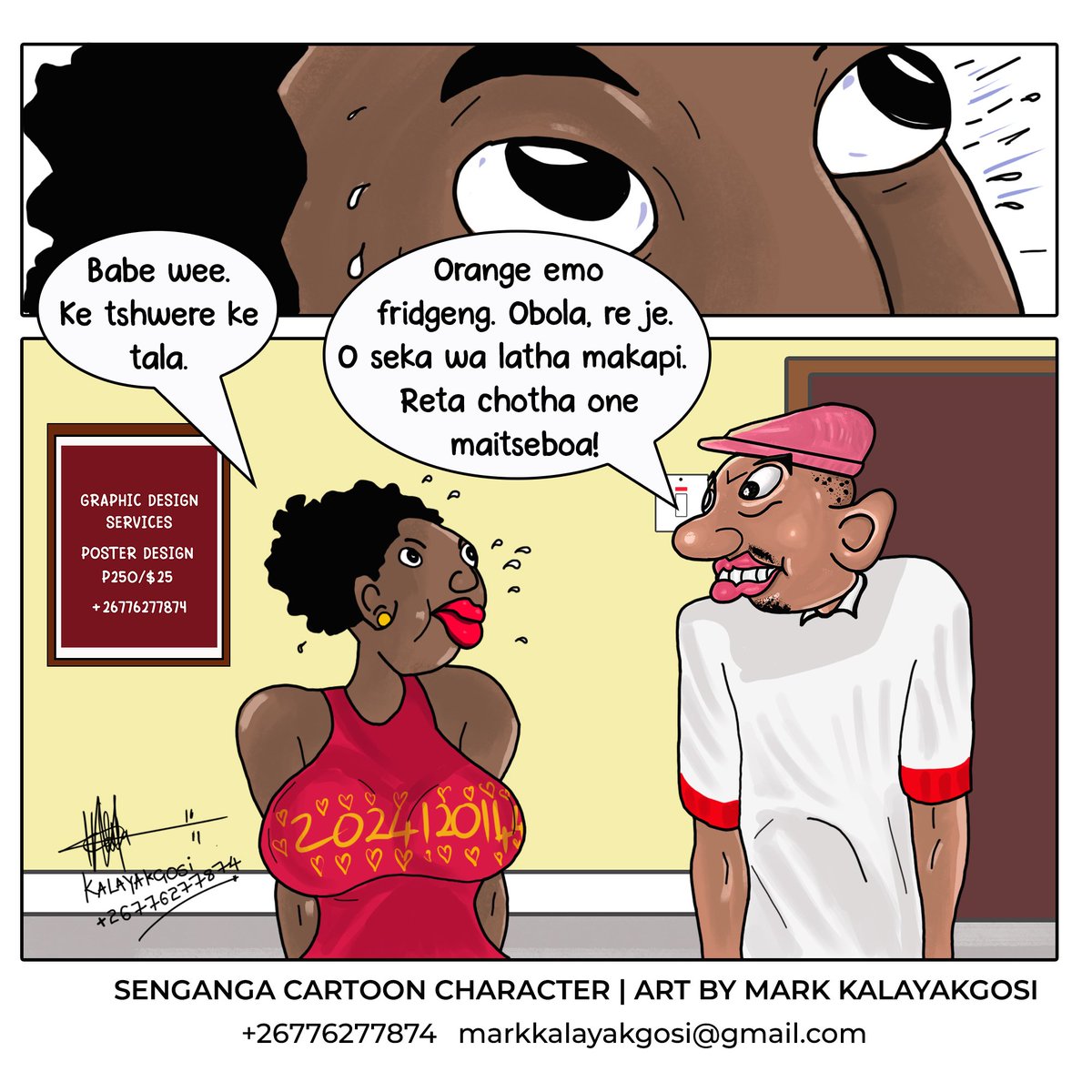 HorebInc's tweet photo. Senganga cartoon character episode 49 by yours truly 😁
Call +26776 277 874 to advertise with us. 🎨 
#markkalayakgosi #horebinc #pushabw #botswana https://t.co/RvuT9O98O4