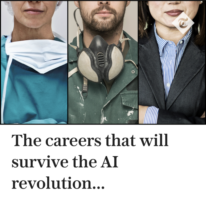 Telegraph's tweet photo. According to a recent study, AI could displace up to 275,000 private sector jobs in Britain alone. See if yours is at risk - and learn more about the future of working with artificial intelligence.